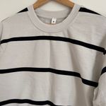 Lululemon NEW  Perfectly Oversized Cropped Crew Stripe Sweater Size 2 Cream NWOT Photo 4