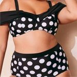 Adore Me Baylie Polka Dot Bikini Top Black and White Plus Size 1X Photo 0