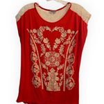 Carol Rose Sleeveless Orange top with lace detail L Photo 1