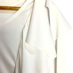 Body Wrappers Praise Dance Ruffle Top Long Sleeve Drapey White Size L Liturgical Photo 2
