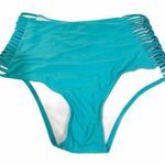 Blue High Rise Caged Side Strappy Bikini Swim Bathing Suit Bottom XL Photo 0