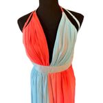 Luxxel Orange & Blue Colorblock Maxi Dress Size Large NWT Photo 2
