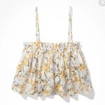American Eagle  Floral Button-Up Crop Top Small NWT Photo 3