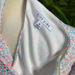 City Vibe Baby Blue Peach Floral Dress Photo 3