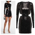 NEW NWT Staud Dolce Sequin Dress Size S Black Cutout Long Sleeve Photo 5