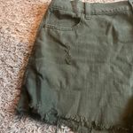 Aerie  Olive Green Distressed Shorts w/ Elastic Waist Size Large Photo 6