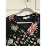 Amanda Smith ‎ Size Small Black Floral Vintage Short Sleeve Women's Tops Photo 3