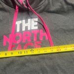 The North Face Gray Hoodie with Pink Logo Photo 4