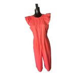 Gal Meets Glam Saffron Flutter Sleeve Crop Jumpsuit in Watermelon Size 12P Photo 2