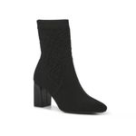 Impo Vikky Womens Black Knit Pointed Toe Block Heel Bootie Comfort Photo 2