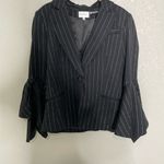 Milly  Pinstripe Black Flare Sleeve Blazer 4 Photo 3