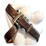 Carlisle  Women’s Textured Belt. Brown, Tan, White Photo 1