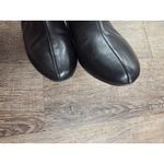 Nanette Lepore  Black Leather Ankle Boots Round Block Heel Ruffle Top Glory 6.5M Photo 6