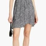 Maje  Asymmetric Black White Animal Print Faux Wrap‎ Ruffle Romela Dress Size 34 Photo 0