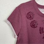 Miami  Heathered Maroon Sweatshirt Tunic with Opaque Jewels on Chest Size M Photo 3