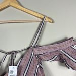 Topshop NWT Pink Striped Ruffled Romper Photo 3