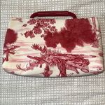 Longchamp  Unique Toile Clutch Pouch Red and White Made In France Photo 1