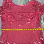 Anthropologie Pink Sequin Drape Back Mini Dress  Long Sleeve NEW with Tags 16W Photo 3