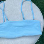 frankie's bikinis Scarlett Ribbed Top In Blue Photo 1