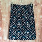 Loft Blue Patterned Pull On Tassel Skirt Photo 7