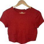 PacSun Women’s Ribbed Fitted Cropped Tee in Red Size S Photo 2