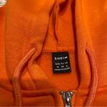 SheIn Women’s Orange Zip-Up Crop Hoodie Size Medium Photo 3