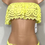 PilyQ New. yellow/green lace teeny bikini set. Large. Retail $168 Photo 0