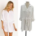l*space L*‎ Pacifica Tunic Button Down Shirt White Size Medium Large Photo 1