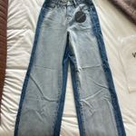 White Fox Boutique   Maya High Rise Wide Leg Jeans Two Tone Blue Photo 1