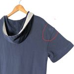 J.Crew Swimsuit Cover Up Hoodie Short Dress Womens S Blue Terry Cloth Lace Up Photo 7