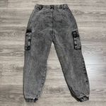 American Bazi Women Black Gray High Rise Cargo Tappered Jeans Size S Photo 4