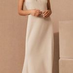 BHLDN  Dress Womens 0 Ruby Twist Halter Satin Gown Champagne Elegant Bridesmaids Photo 12