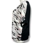 Rebel Womens Blouse Top Shirt Cold Shoulder Abstract Print Black White Pink 2X Photo 4