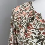 Jessica Simpson  V-Neck Floral Blouse Long Sleeve Cream Brown Small Photo 12