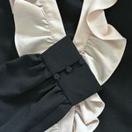 J.Crew Women’s Black & Blush Pink Ruffle V-Neck Long Sleeve Top Size Small Photo 4