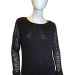 Vintage Crochet Long Sleeve Sweater Black Large Photo 0