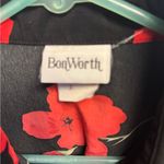 Bonworth  Black Top with Red Floral Design Photo 1