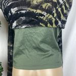 Lynn Ritchie 100% Silk Green & Black Sheer Long Sleeve Tee Shirt Top XL Photo 2