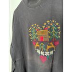 Vintage Cambridge Dry Goods Mock Neck Black Winter Heart Long Sleeve Shirt MED Photo 2