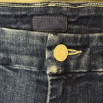 MOTHER The Roller Crop Undone Hem Wide Leg Dark Graffiti Wash High Rise Jean 25 Blue Photo 4