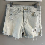 American Eagle 2/$15 AE Faded Denim Jean Shorts Hi Rise Shortie Super Stretch Photo 0