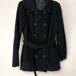 Forever 21 Black Coat with Notched Collar and Matching Belt Photo 0