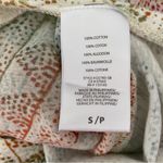 Anthropologie Eri + Ali Briony Dolman Cotton Top size small Cream Green Print Photo 7