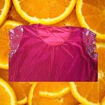 Vintage Velour Ribbed Long Top with‎ Ruffle Sleeves Red Size M Photo 3