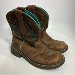 Ariat ‎ FatBaby heritage dapper western boots women’s size 7 cowgirl brown teal Photo 3