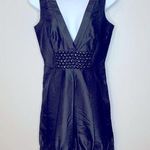 Bebe  Black Silk Beaded Bubble Cocktail‎ Dress Size S Photo 0