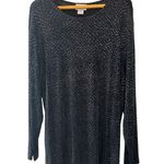 Vintage Justin B. Jones Black Silver Sparkle Blouse Top XL Metallic Evening Photo 0