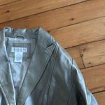Worthington Metallic Blazer leather silver champagne vintage large Photo 3
