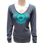 Columbia Womens Sports Company Graphic Tee Sz Large Dark Gray Cotton Poly Blend Photo 0