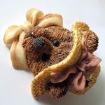 Vintage Brown Teddy Bear Head In Hat Brooch Pin Statement Jewelry Photo 2